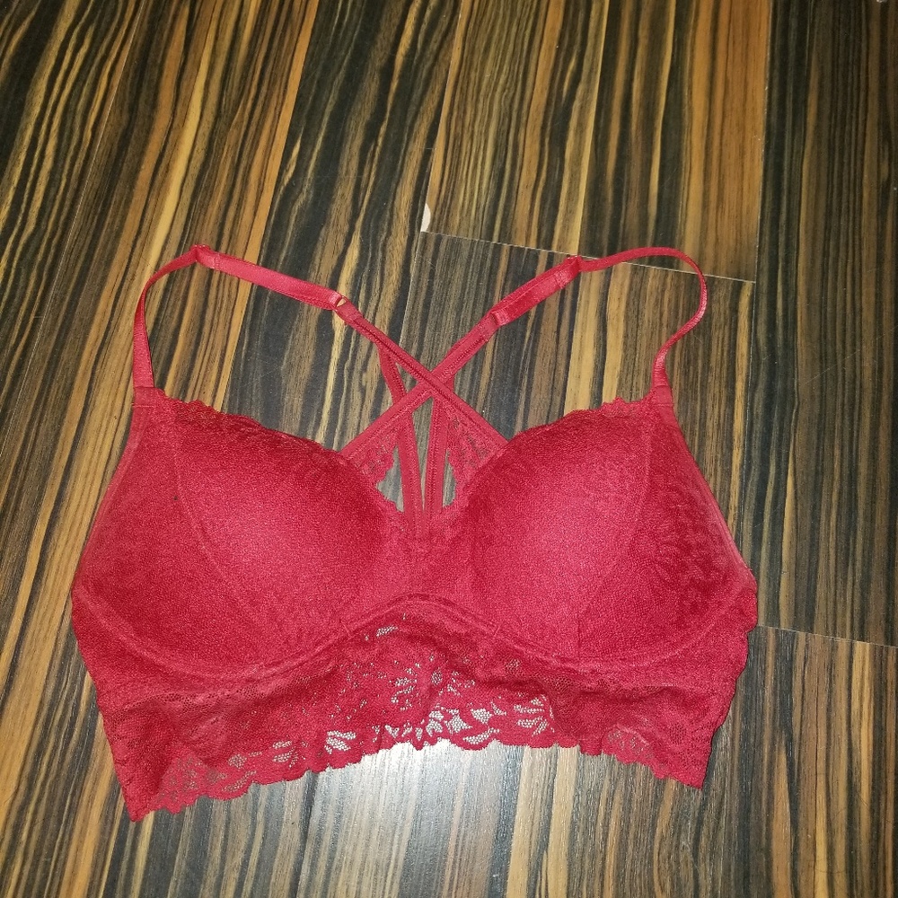 Red Lace Push Up Bra